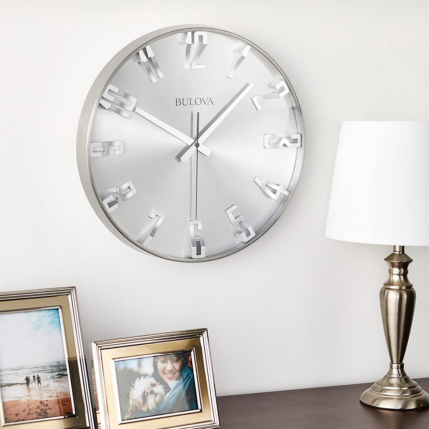 Bulova C4846 Director Wall Clock, Satin Pewter Finish