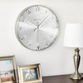 thumbnail image 4 of Bulvoa Clocks C4846 Director 16 Inch Slim Metal Analog Wall Clock, Satin Pewter, 4 of 4