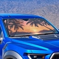 thumbnail image 2 of KUIFORTI Palm Tree Car Windshield Sunshade Foldable Car Windshield Sun Shade Cover, 66.53" x 34.44" Front Window Heat Insulation Protection, for Auto Sedan, SUV Accessories, 2 of 6
