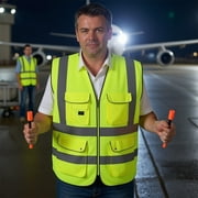 G & F Reflective Vest Safety Vest High Visibility with Reflective Strips ANSI Class 2, XL Yellow