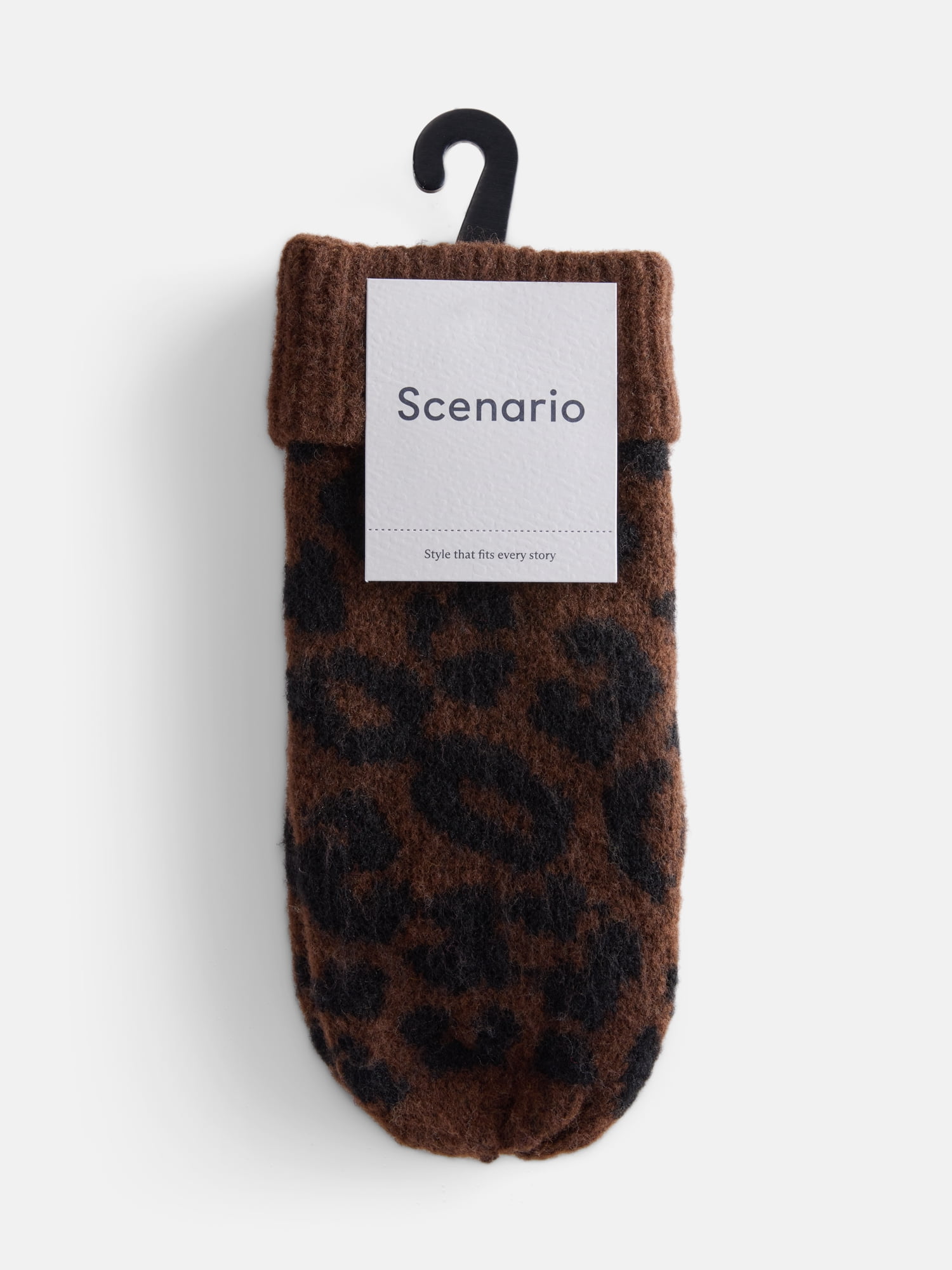 Scenario Women's Knit Mittens, Brown Stallion
