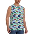 thumbnail image 2 of Uemuo Transport Pattern Men's Sleeveless T-Shirt,Muscle Athletic Tank Top, Moisture-wicking Quick-dry Breathable Classic Tee Top for Gym Run Outdoor Sports-Large, 2 of 8