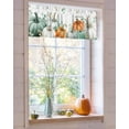 thumbnail image 4 of Fall Valances for Windows, Pumpkin Grass Green Eucalyptus Leaves Plant Rod Pocket Short Window Valance Curtains Holiday Window Treatment for Kitchen Living Room Bathroom, 54"x18", 4 of 6