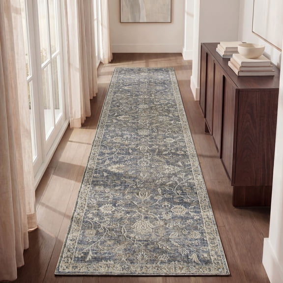 Nourison Harbor 2'2" x 6' Blue Vintage Indoor Rug