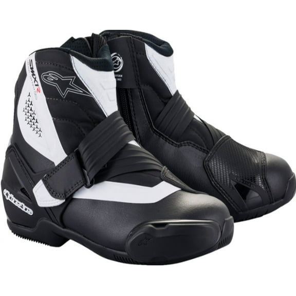 Alpinestars SMX-1 R V2 Mens Leather Motorcycle Boots Black/White 47 EUR
