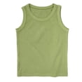 thumbnail image 4 of CYRBOKO Girls Tank Tops, Athletic Knit Ribbing Casual Sleeveless Summer Tops for Kids Green Size 12-13 T, 4 of 7