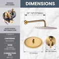 thumbnail image 4 of Wowow Wall Mount Single Handle 7-Spray Shower Faucet 1.8 GPM with 12 in. Round Shower Head and Handheld Shower in Gold, 4 of 6