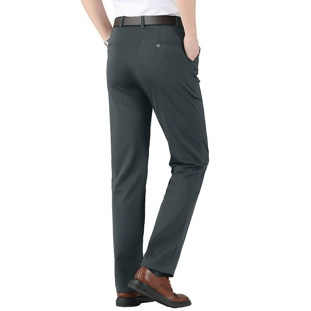 Product Classification Men's Casual Pants Product Title Elastic Waist Casual Business Color Men's Pants Thin High Trousers Solid Style Platform Competitor Title Trousers Pants Thin High Color Solid