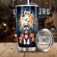 thumbnail image 3 of Happy Halloween Vampire Shih Tzu BOO with Pumpkins Fun and Spooky 20oz Stainless Steel Tumbler Insulated Cup with Lid Lion Dog Lover Gifts - 00018, 3 of 5