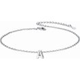 thumbnail image 1 of czcpp-925 Sterling Silver Initial Ankle Bracelets for Women, Simple Dainty Letter Initial Anklets Beach Foot Chain Alphabet Jewelry, 1 of 4