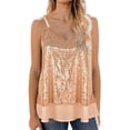 thumbnail image 2 of Women Sequins Sleeveless Tops with See-through Mesh Style Adjustable Shoulder Strap Summer Clothing, 2 of 5