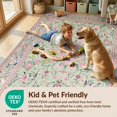 thumbnail image 4 of Design&I 5'x7' Washable Area Rug Flatweave & Daily Traffic Ready Oushak Floral Medallion With Scrolling Vine And Botanical Border for Guest Room, Lounge, Apartment, 4 of 7