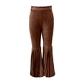 thumbnail image 4 of Karymi Women's Shorts Western Style Fringe Bell Bottom Trousers, Solid High Waist Flare Long Pants, Slim Fit Stretch Retro Cowboy Pants , Belt Not Included Linen&nbsp;Pants&nbsp;Women, 4 of 6