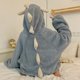 thumbnail image 4 of Pijama de dinosaurio, bata de baño para mujer, otoño e invierno, lindo dibujo animado, forro polar coral, camisón largo grueso, franela, ropa de casa para mujer, 4 of 6