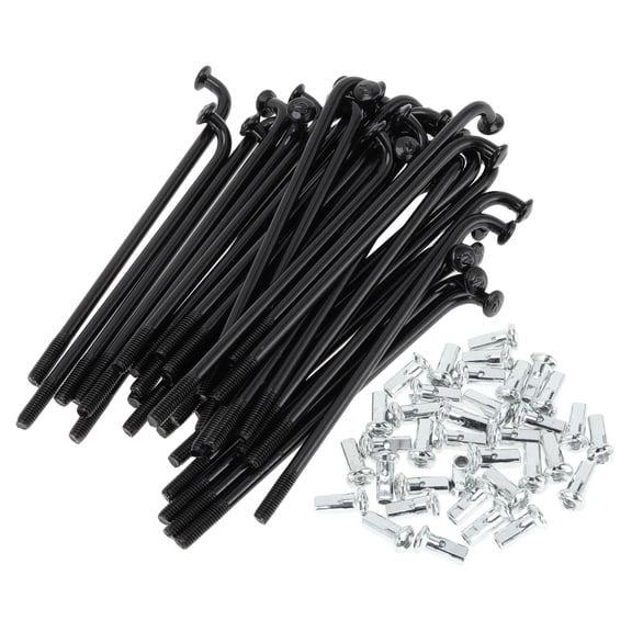 Unique Bargains 36pcs Universal Bicycle Spokes 12G Bike Wheel Spokes Nipple Black Carbon Steel Black-67mm