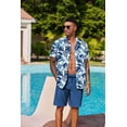 thumbnail image 6 of COOFANDY Men's Hawaiian Matching Set Summer Tropical Beach Shirt 2 Piece Outfits Flower Button Down Shirts and Shorts, 6 of 8
