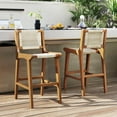 thumbnail image 2 of Coatway 2 PCS Outdoor Counter Height Bar Stool with Wood Frame Back &Footrest for Balcony, 2 of 9