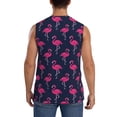 thumbnail image 4 of Lsque Cute Flamingo Print Men's Cotton Blend Sleeveless Muscle Shirts (S-3XL)- Moisture Wicking, Odor Protection, UPF 30+,X-Large, 4 of 8