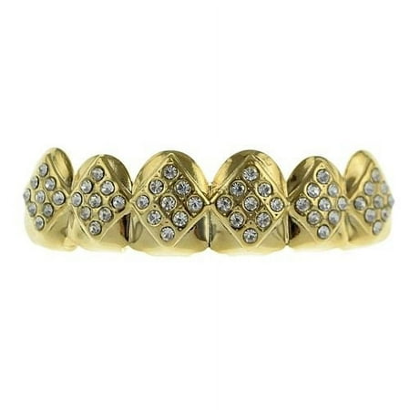 14k Gold Plated Diamond Shapes Best Grillz Bling Top Teeth Hip Hop Grills