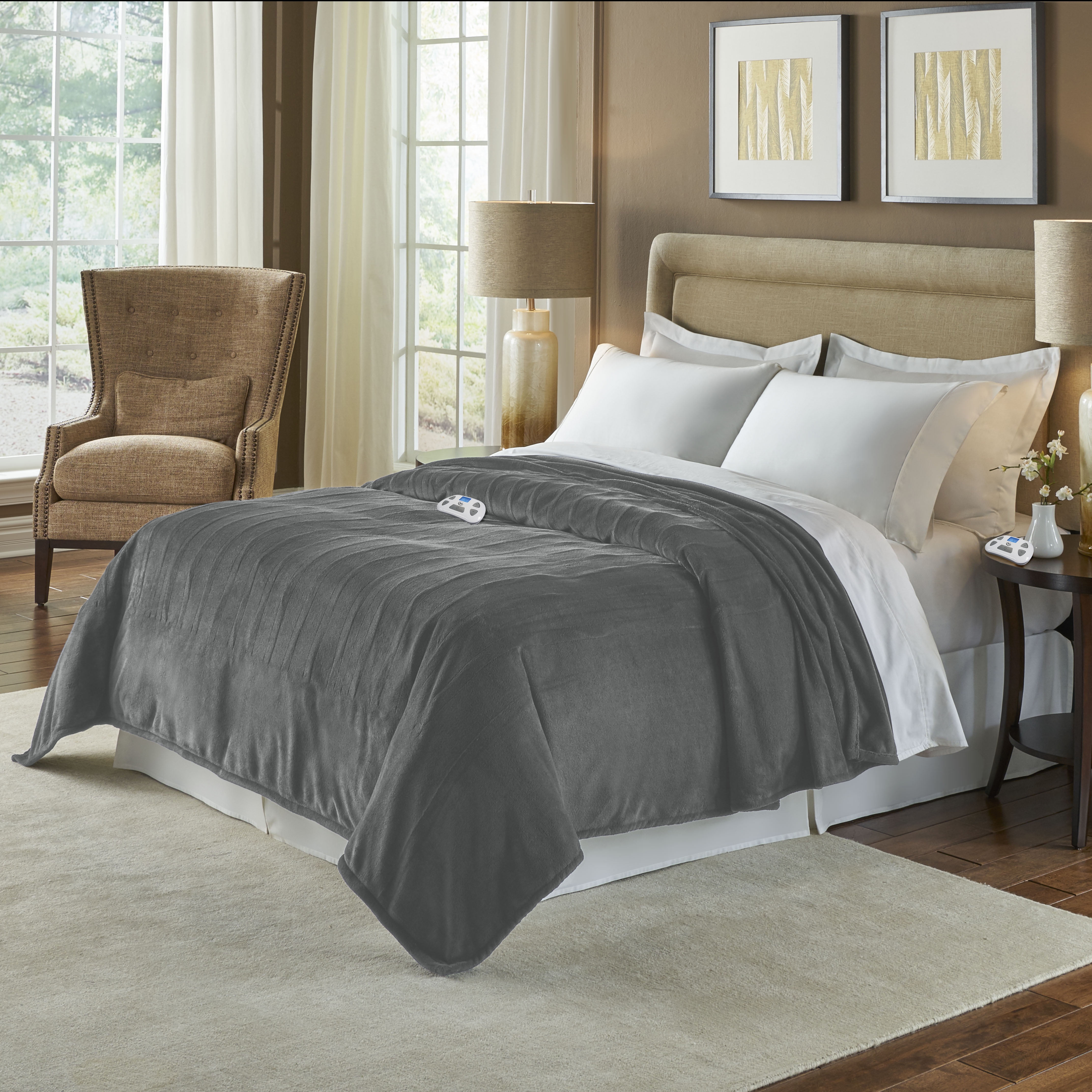 Serta Silky Plush Electric Heating Blanket, Programmable Controller