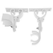 HOMEMAXS 2pcs Heavy Duty Curtain Rod Brackets For Wall Mounting Window Drapery Adjustable Double Rod Holders No Drill Curtain Rod Hardware