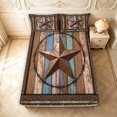 thumbnail image 5 of Homewish Vintage Stars Queen Sheets,Rustic Farmhouse Cabin Queen Sheet Sets,Brown,4pcs,1 Flat Sheet, 1 Fitted Sheet and 2 Pillowcases, 5 of 6