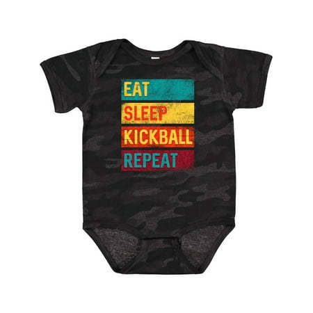 

Inktastic Eat Sleep Kickball Repeat Gift Baby Boy or Baby Girl Bodysuit