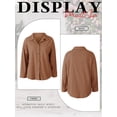 thumbnail image 7 of HUBERY Women Lapel Collar Single Breasted Long Sleeve Corduroy Coat, 7 of 7