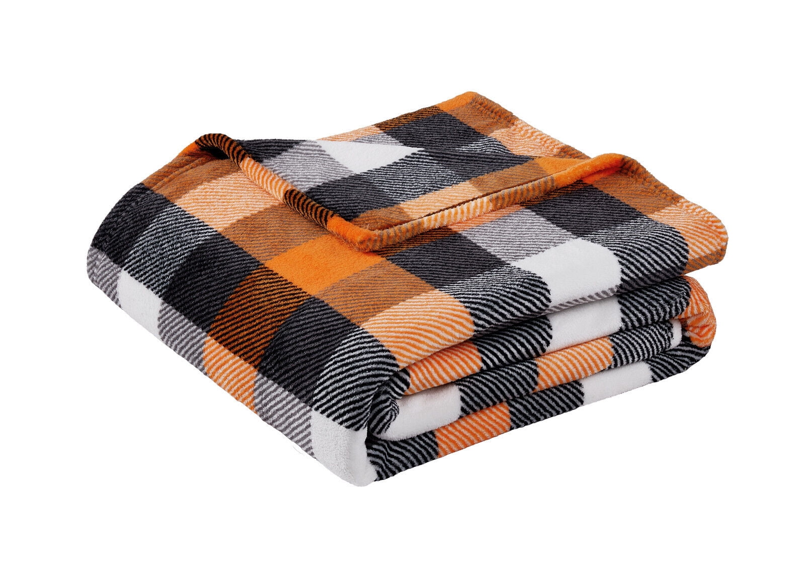 Kate Aurora Autumn Accents Fall Halloween Harvest Plaid Ultra Soft Oversized Accent Plush Throw Blanket - 50 In. X 70 In.