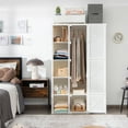 thumbnail image 2 of Costway Garde-Robe Portable Armoire Pliable pour Vêtements avec 10 Cubes, Tringles, 2 of 10
