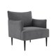 thumbnail image 1 of Yeshouse Sillón decorativo de mediados de siglo, cómodo y moderno, tapizado en tela gris con brazos y patas de metal, ideal para sala de estar, dormitorio u oficina, 1 of 7