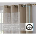 thumbnail image 2 of THD Serena Faux Linen Textured Semi Sheer Privacy Light Filtering Transparent Window Grommet Thick Curtains Drapery Panels for Bedroom & Living Room, 2 Panels, 2 of 6