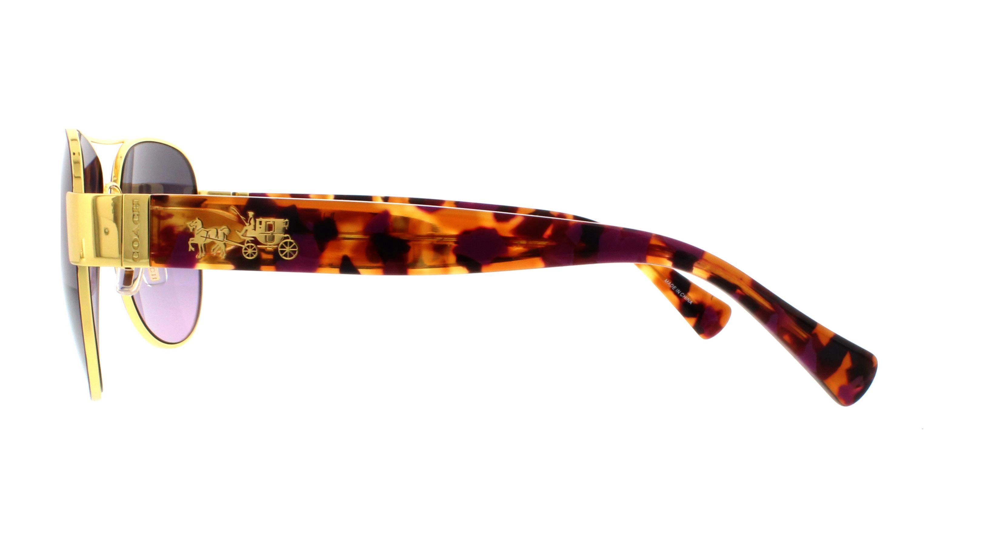 COACH Sunglasses HC7059 924890 Gold Purple/Purple Confetti 58MM