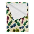 thumbnail image 2 of Indie Soft Flannel Fleece Blanket, Retro 80s Summer Pattern Tropical Fruit Pineapple Vintage Glasses in Vibrant Colors, Cozy Plush for Indoor and Outdoor Use, 50" x 70", Multicolor, by Ambesonne, 2 of 5
