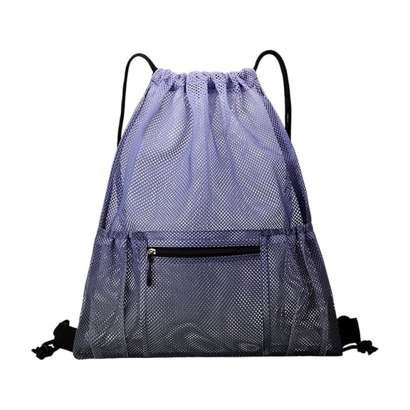 Drawstring Backpack Draw String Back Bag Gym Sports for Student Basketball Football Beach Cycling Hiking Polyester Large Capacity Drawstring Closure Mesh Breathable Backpack 49x41 cm Double Shoulder