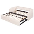 thumbnail image 4 of Harper & Bright Designs Velvet Upholstered Twin Daybed with Pop Up Trundle, 2-in-1 Convertible Sofa Bed & Lift-Up Guest Bed for Apartment Living Room, Beige, 4 of 17
