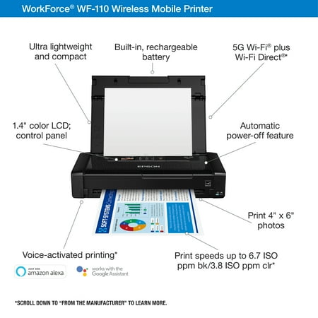 Epson - WorkForce WF-110 Wireless Inkjet Printer - Black
