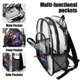 thumbnail image 4 of Film Descendants 2 Transparent Backpack Student School Bag Satchel Bookbag Large Capacity Clear Through Daypack Unisex Travel Bag 17 Inch, 4 of 7