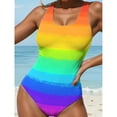 thumbnail image 4 of Women'sSwimwearOnePieceOmbreBeachRainbowColorGradient, 4 of 4