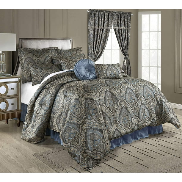 Chezmoi Collection Seville 9Piece Medallion Paisley Jacquard Comforter