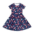 thumbnail image 6 of Grblisyd 4th of July Dresses for Girls USA Patriotic Short Sleeve Dress Star Striped Crew Neck A Line Dress Independence Day Outfit with Pockets 10-12y, 6 of 6