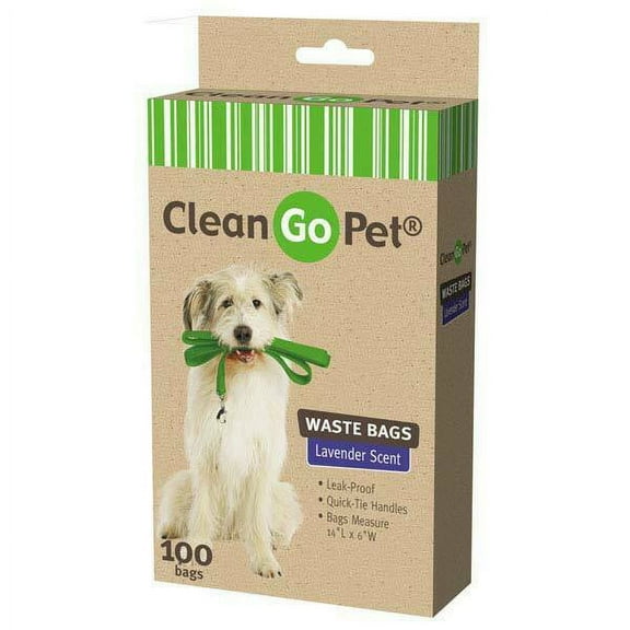 Dog Clean Up Lavender Scent Leak Proof Waste Bag Quick-Tie Handles Choose Count (100 count)