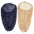 thumbnail image 1 of 2pcs Handcraft Crochet Net Hat Long Sleeping Hat Hair Protective Nightcap Hair Protector(Navy, Khaki, 1pc for Each Color), 1 of 4