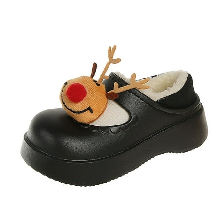 

YTIANH Kids Slippers Autumn And Winter Fashion Warm Comfortable Slippers For Home Outdoor Shoes (Black 8-9 Years)