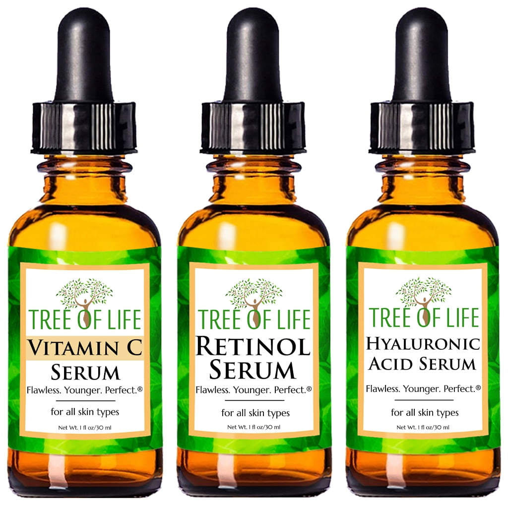 Anti Aging Face Serum 3 Pack Vitamin C Serum Retinol Serum 