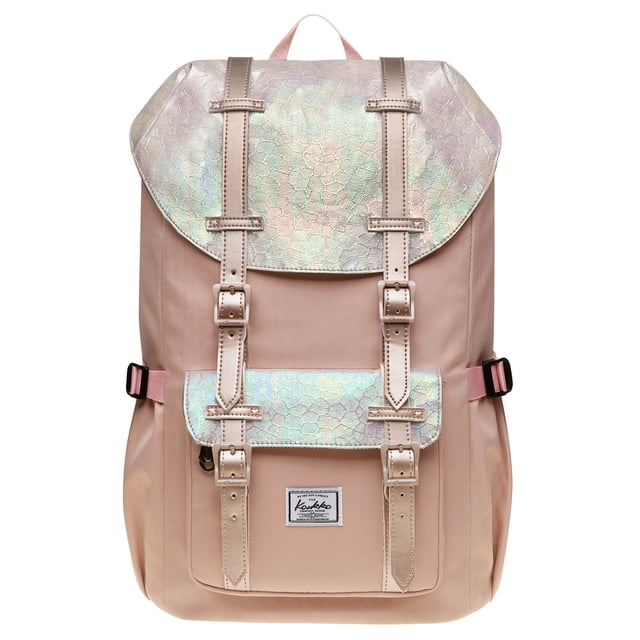 KAUKKO Laptop Outdoor Backpack, Traveling Rucksack Fits 15.6 Inch Laptop(5-14-Fairy rose tan)
