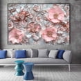 thumbnail image 2 of Mudket Framed Canvas Wall Art Ready to Hang, Floral Wall Decor, Farmhouse Flower Canvas Print, Soft Pink Floral Wall Art, Wall Pictures for Bedroom Living Room Party Decor - 12"L x 8"W, 2 of 10