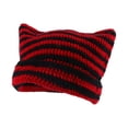 thumbnail image 2 of Sombrero Sunnimix Gorro De Ganchillo Negro Rojo, 2 of 8