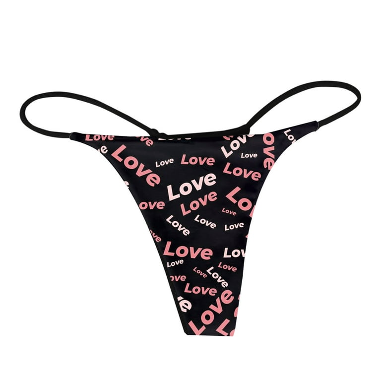 ZMHEGW Underwear Women Seamless Valentine Day Thongs For For Sex T Back Low  Waisted Stretch Straps Seamless Thongs Ladies Panties 
