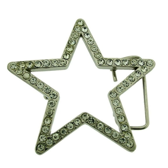 Star cutout Silver Rhinestones Blinged Iced Hip Rock Unisex New